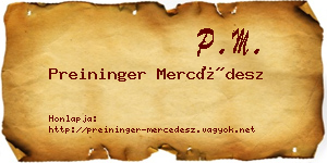 Preininger Mercédesz névjegykártya